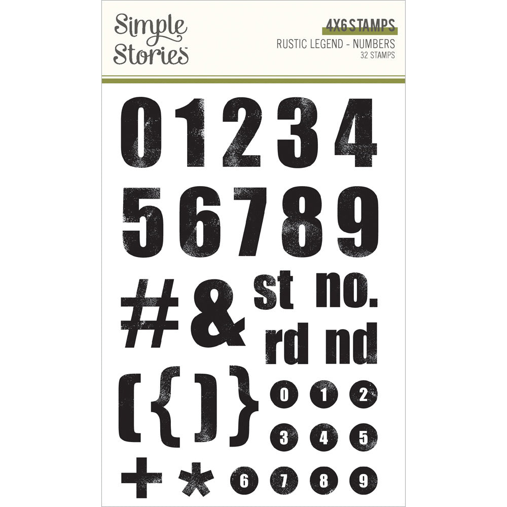 Simple Stories Rustic Legend Numbers Photopolymer Stamps