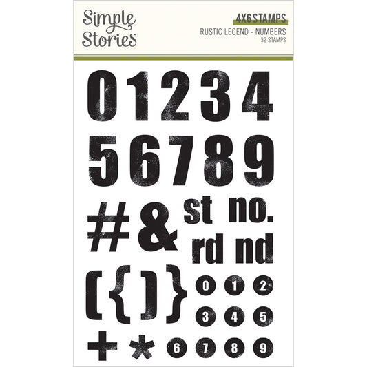 Simple Stories Rustic Legend Numbers Photopolymer Stamps