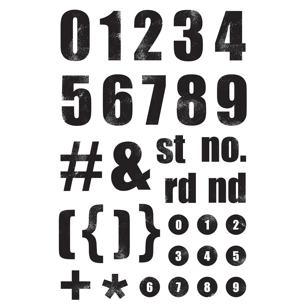 Simple Stories Rustic Legend Numbers Photopolymer Stamps