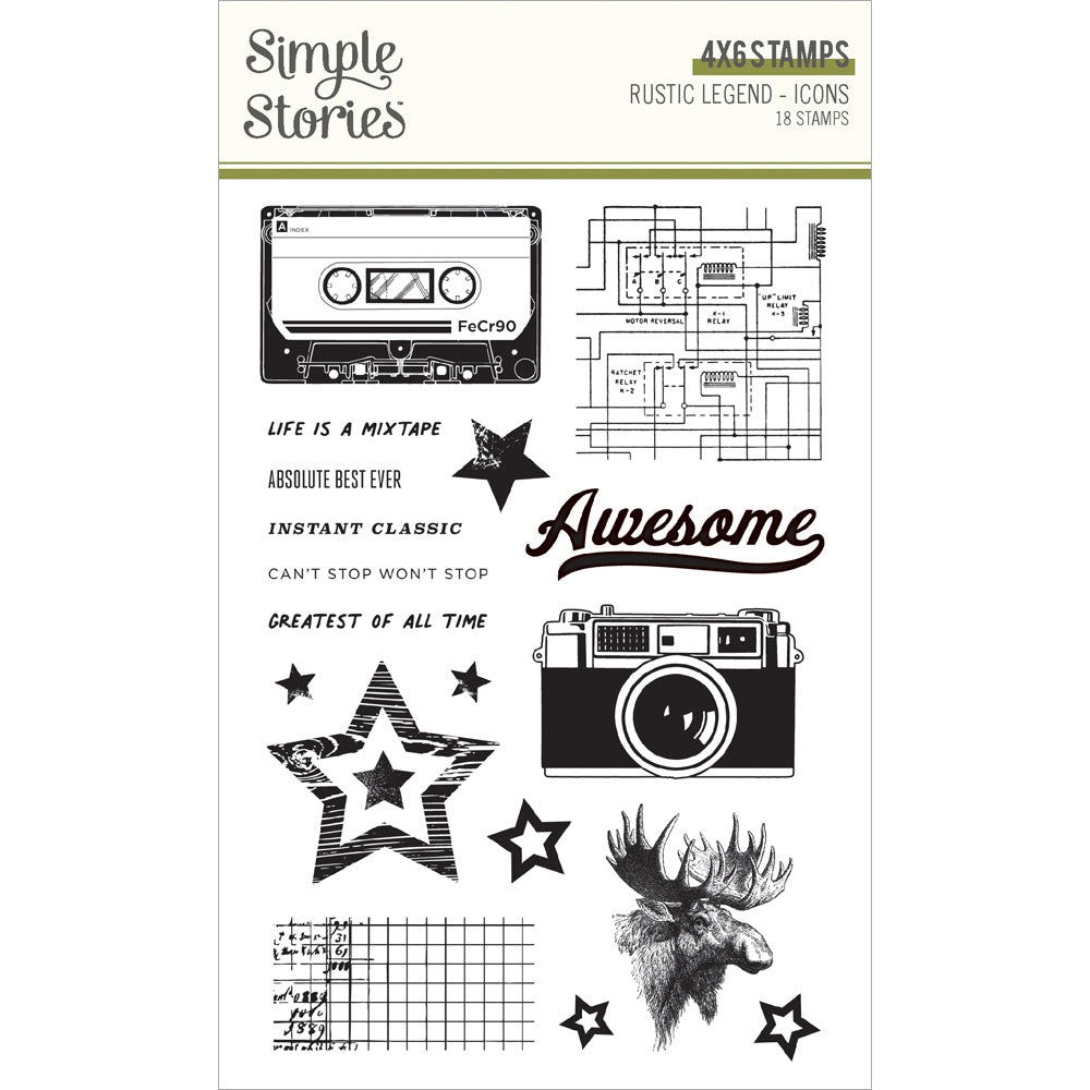 Simple Stories Rustic Legend Photopolymer Stamps Icons