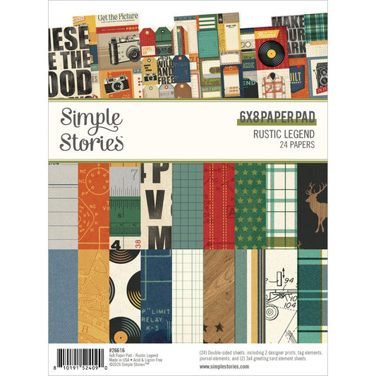 Simple Stories Paper Pad 6"X8" Rustic Legend
