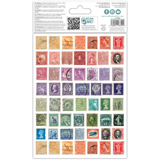 Craft Consortium The Collector Rub-On Transfers 2/Pkg Used Stamps