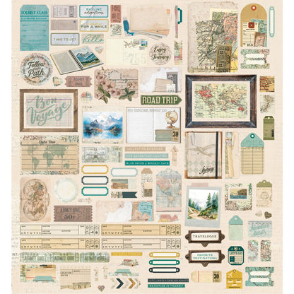 49 and Market Die-Cuts Elements, Travel Diaries