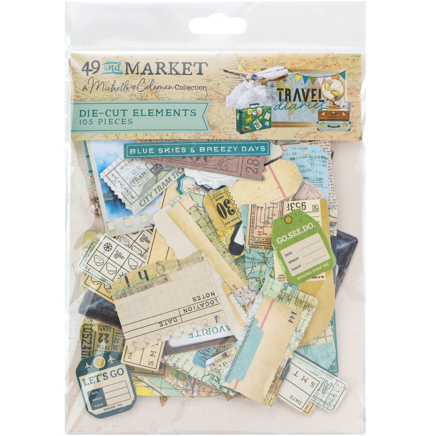 49 and Market Die-Cuts Elements, Travel Diaries
