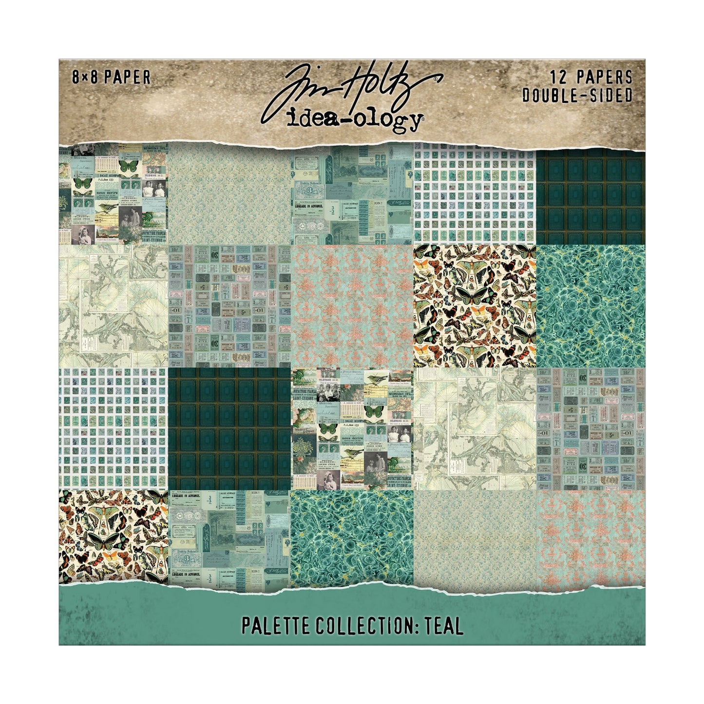 Idea-ology Double-Sided Cardstock 8"X8" 12/Pkg Palette Collection: Teal