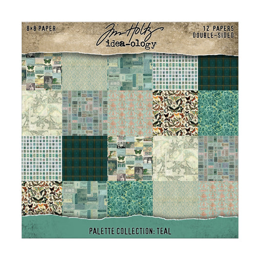 Idea-ology Double-Sided Cardstock 8"X8" 12/Pkg Palette Collection: Teal