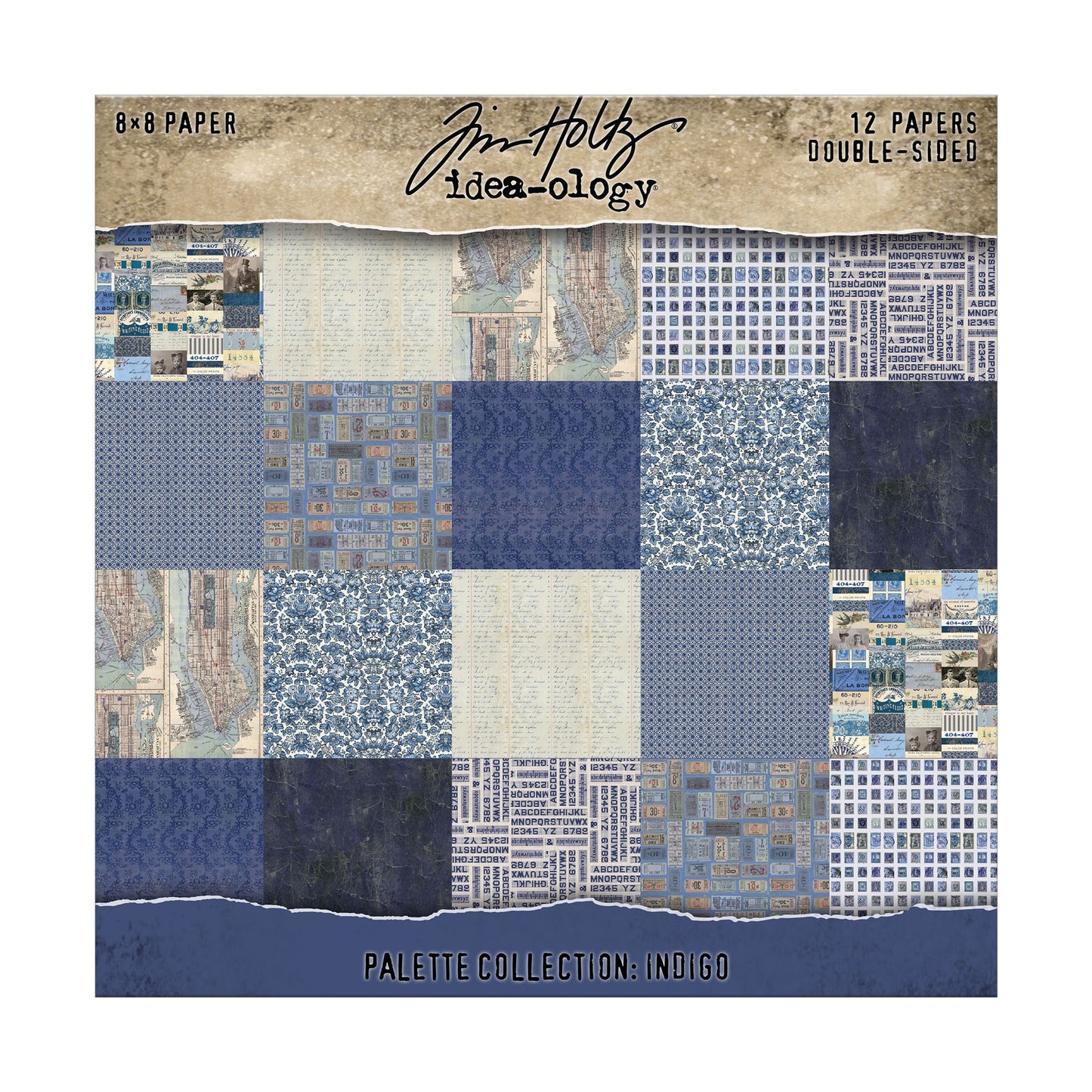 Idea-ology Double-Sided Cardstock 8"X8" 12/Pkg Palette Collection: Indigo