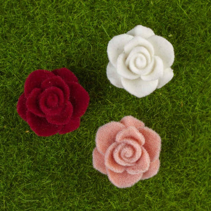 Flocked Mini Rose Blooms