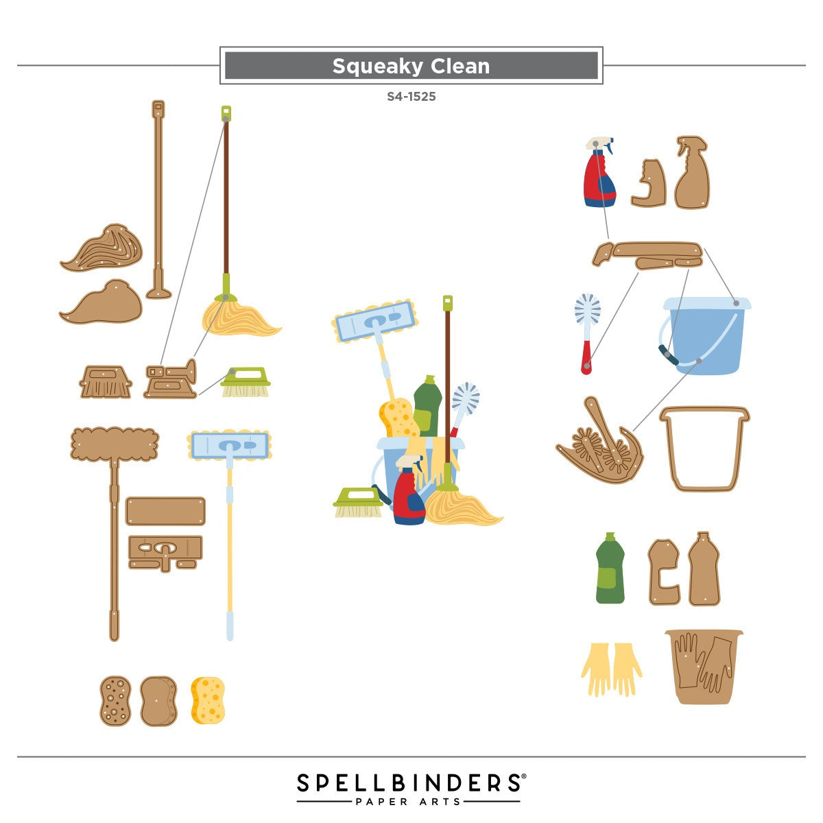 Spellbinders Etched Dies  S4-1525 Squeaky Clean