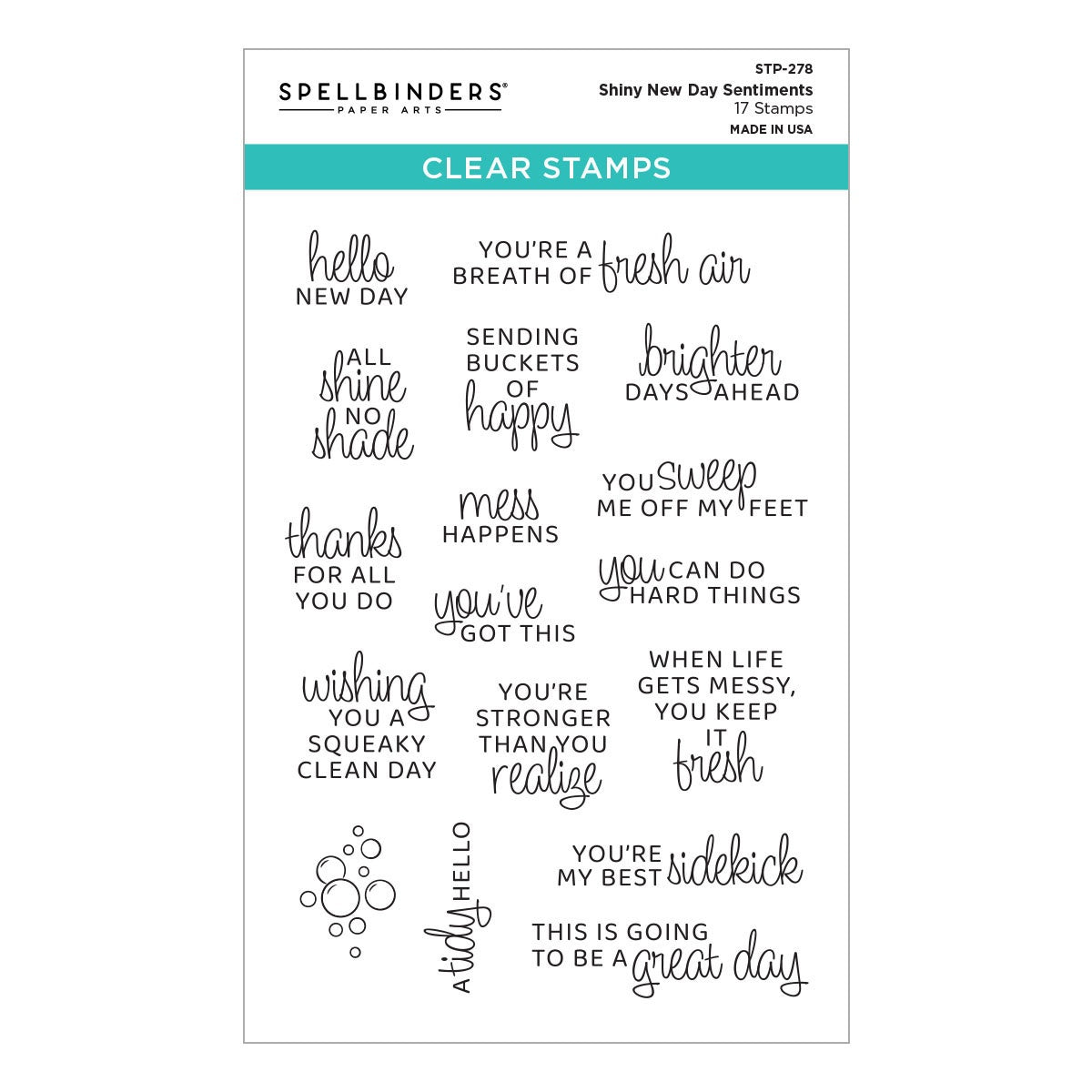 Spellbinders Clear Stamp Set STP-278 Shiny New Day