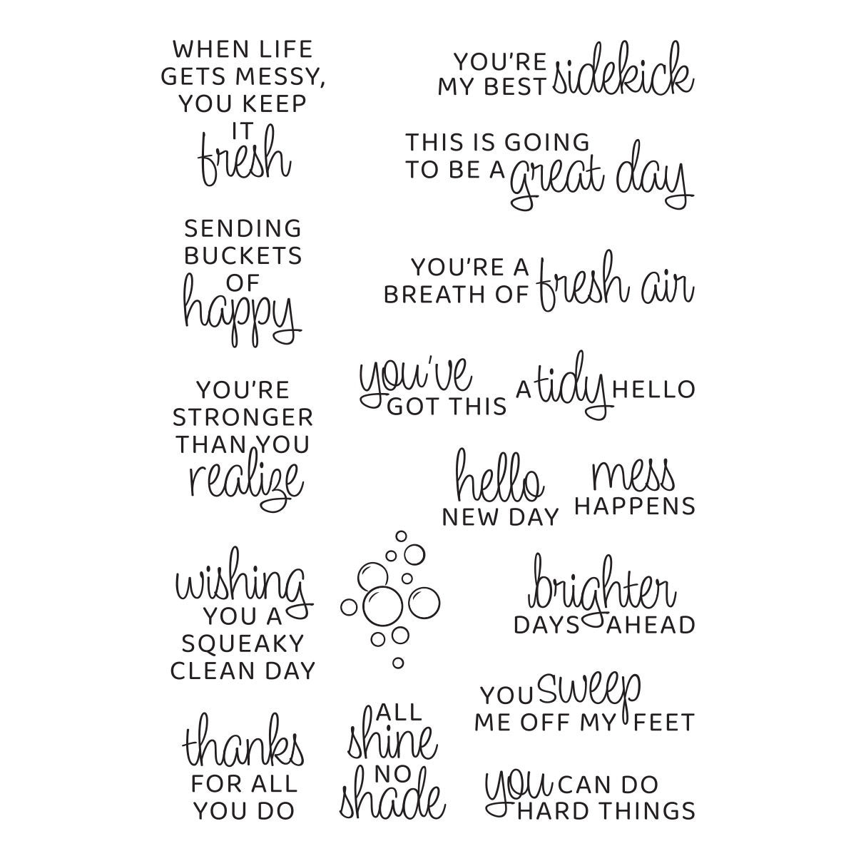 Spellbinders Clear Stamp Set STP-278 Shiny New Day