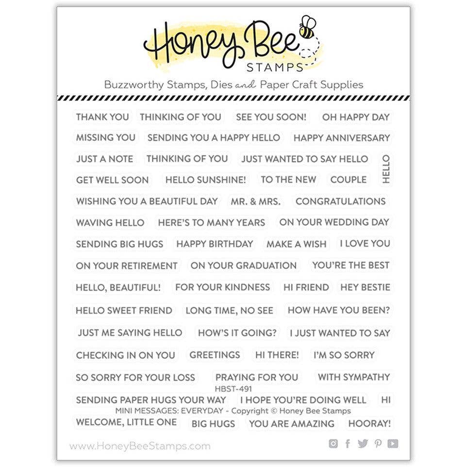 Hone Bee Stamps Mini Messages - 6x6 Photopolymer Stamp Set