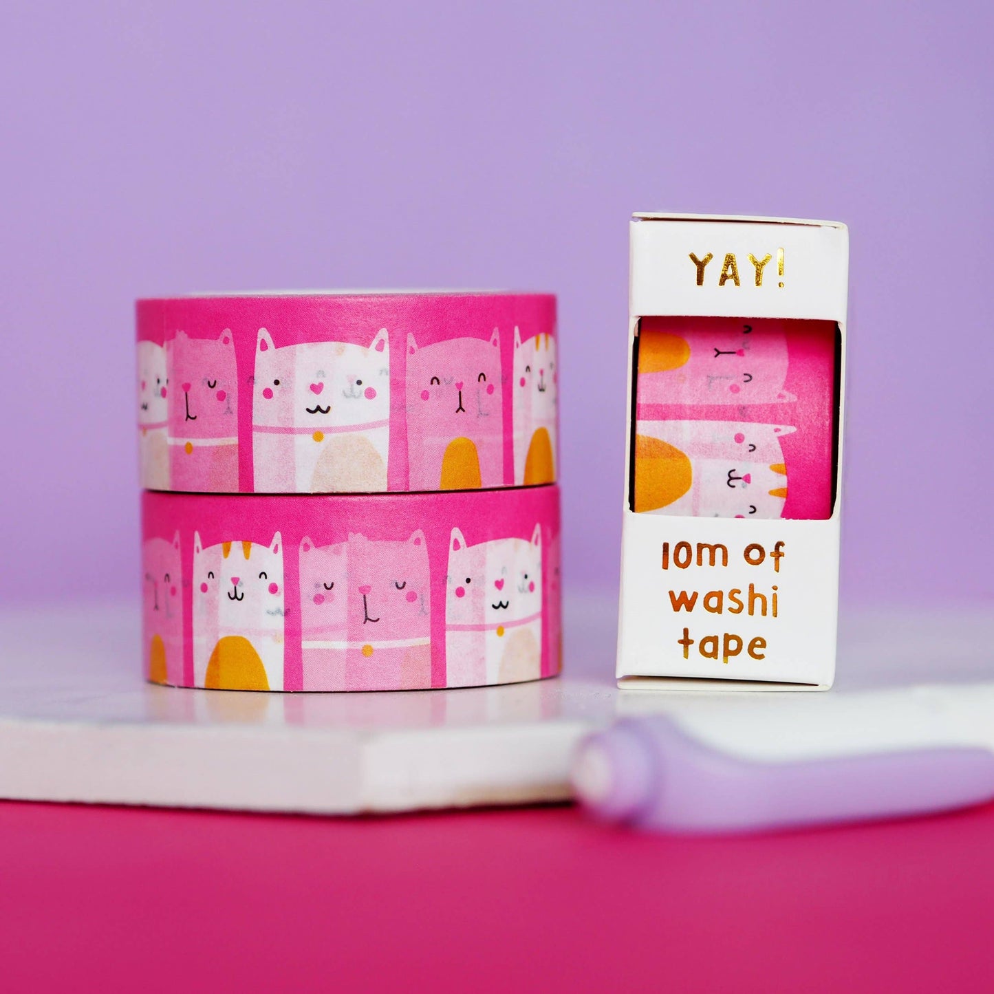 Happy Cats Pink Washi Tape