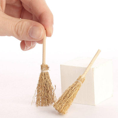 3" - Miniature Straw Brooms (Pack of 2)