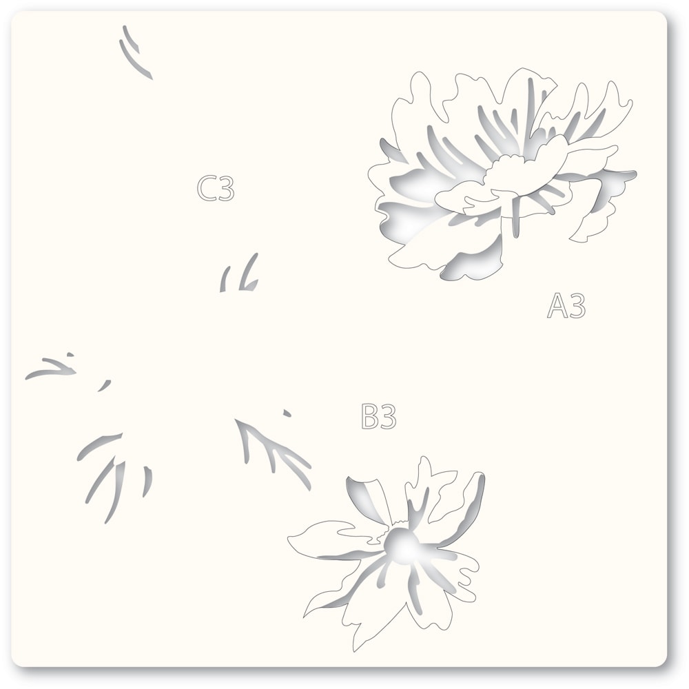 Memory Box 88618 Breezy Bouquet Stencil Set