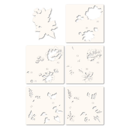 Memory Box 88618 Breezy Bouquet Stencil Set