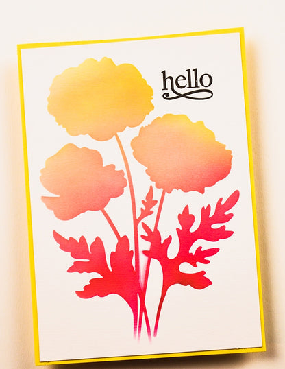 Memory Box 88621 Playful Poppies Stencil Set