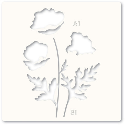 Memory Box 88621 Playful Poppies Stencil Set