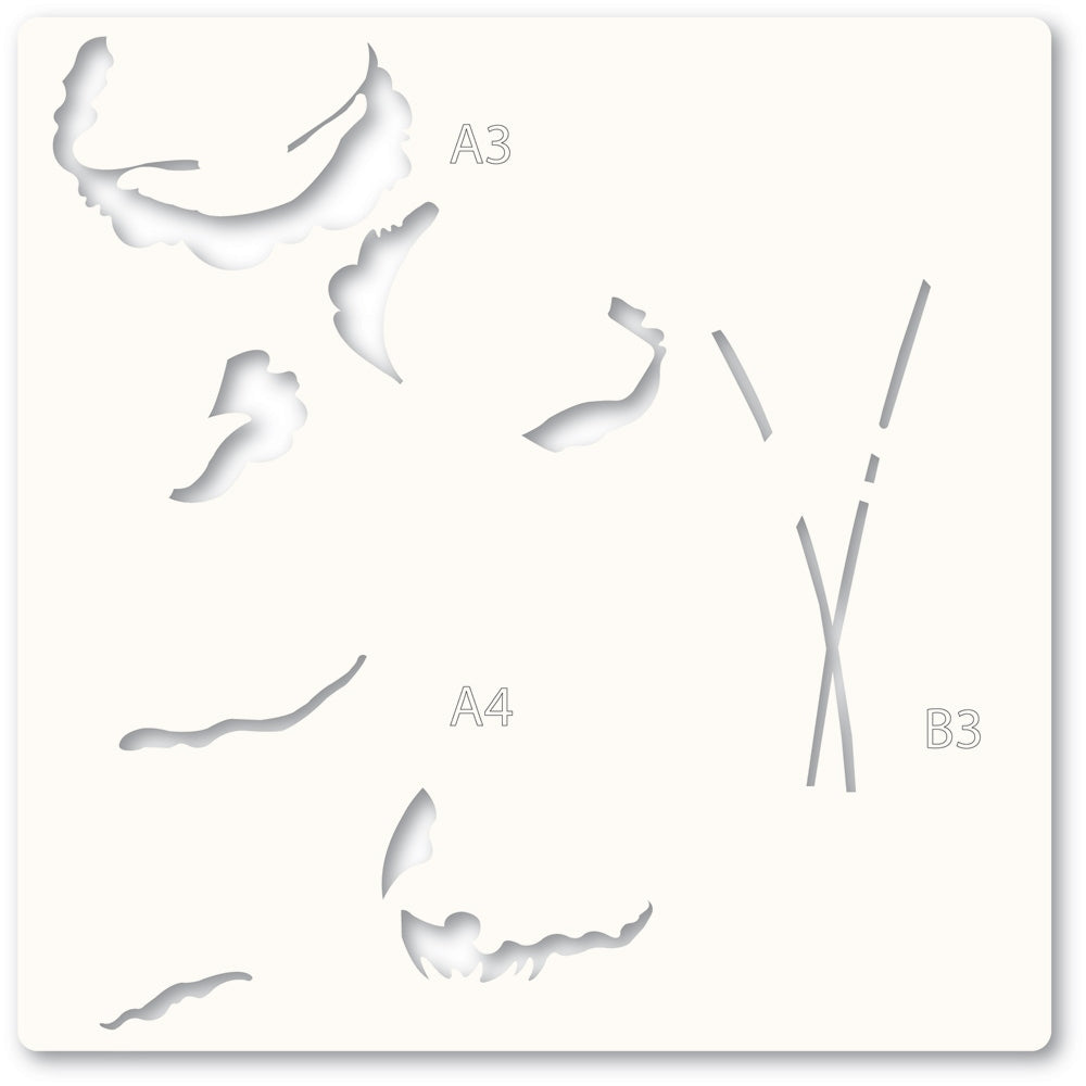 Memory Box 88621 Playful Poppies Stencil Set