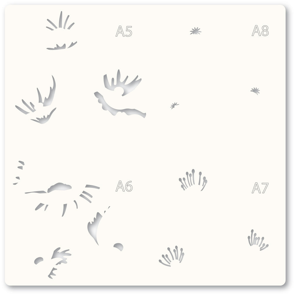 Memory Box 88621 Playful Poppies Stencil Set