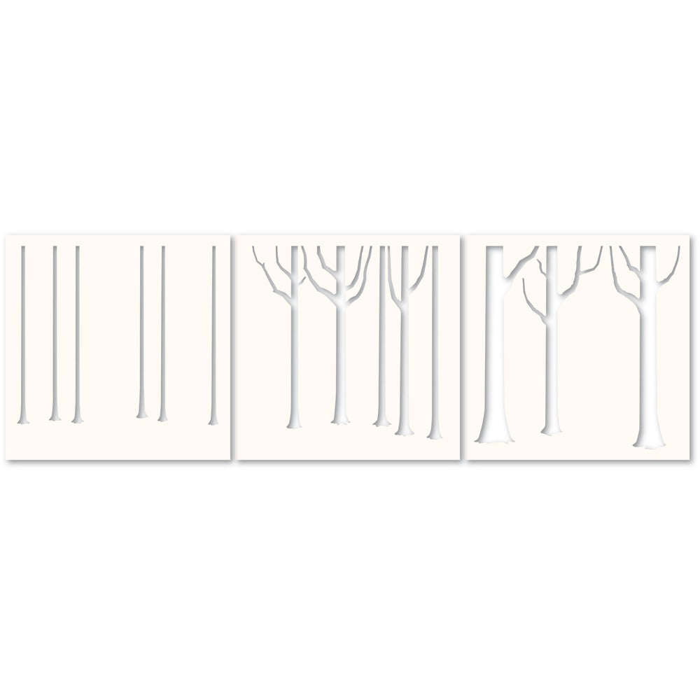 Memory Box 88630 Narrow Tree Trunks Stencil Set