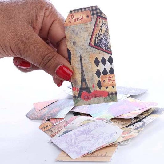 Assortment of Collage Paper Tags – Pack of 40