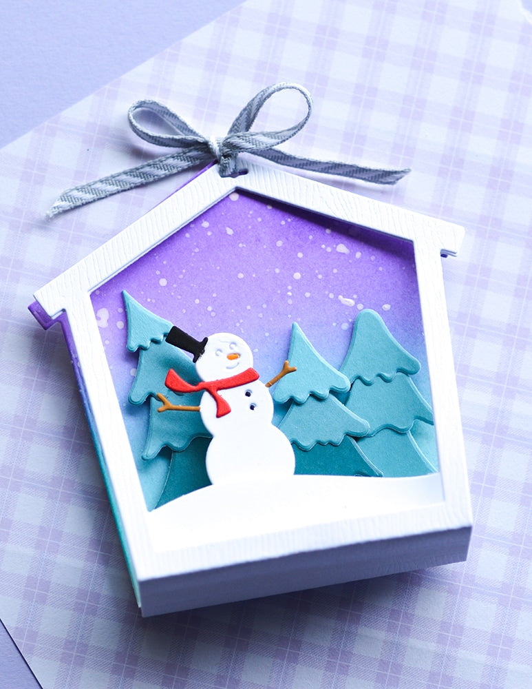 sale - Memory Box 94604 Snowman House Frame craft die