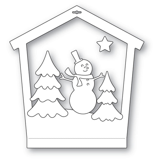 sale - Memory Box 94604 Snowman House Frame craft die