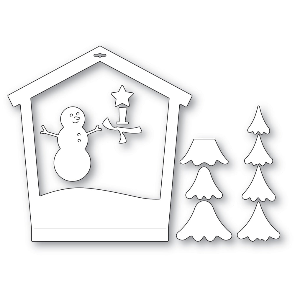 sale - Memory Box 94604 Snowman House Frame craft die