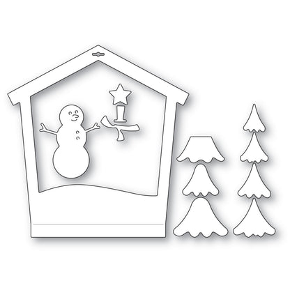 sale - Memory Box 94604 Snowman House Frame craft die