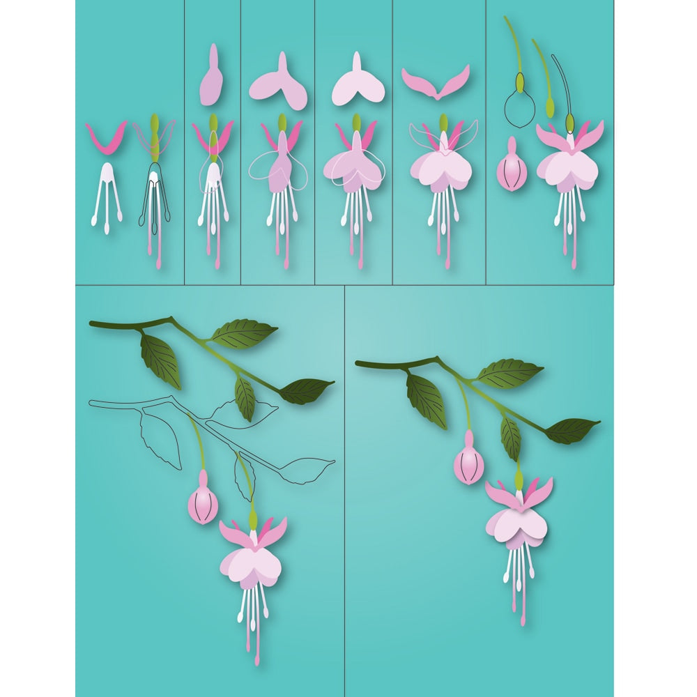 Memory Box 94787 Dainty Fuchsia Stem craft die