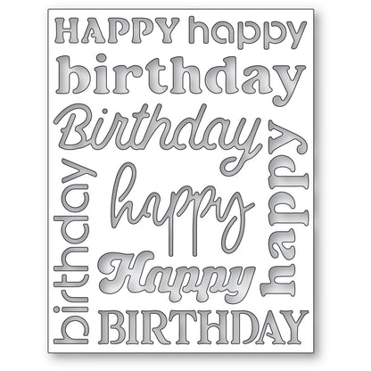 Memory Box 94857 Happy Birthday Background Plate Craft Die