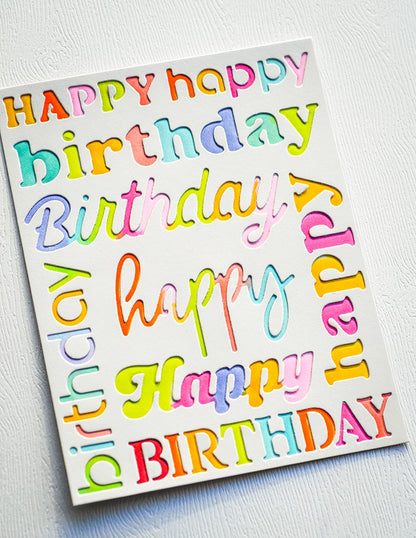 Memory Box 94857 Happy Birthday Background Plate Craft Die