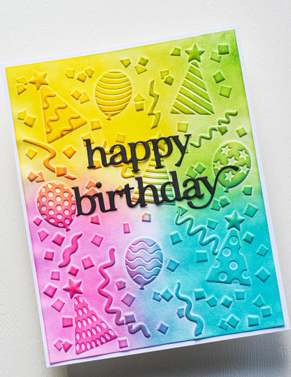 Memory Box EF1048 Party Time 3D Embossing Folder and Dies