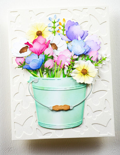 Memory Box 94889 Garden Pail Bouquet Craft Die