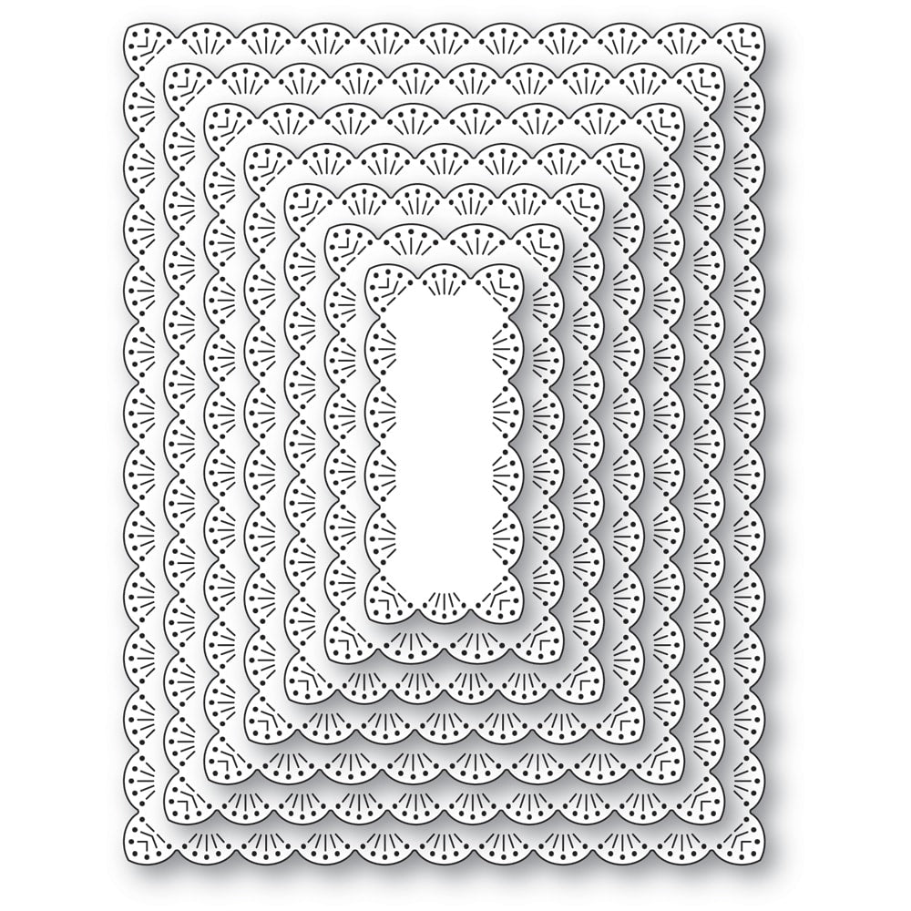 Memory Box 94907 Fan Stitch Scalloped Frames Craft Die