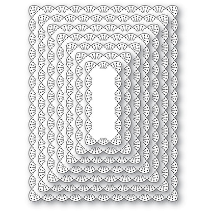 Memory Box 94907 Fan Stitch Scalloped Frames Craft Die