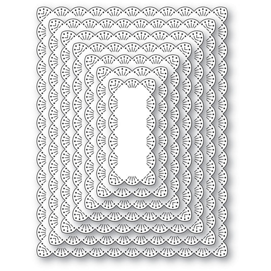 Memory Box 94907 Fan Stitch Scalloped Frames Craft Die