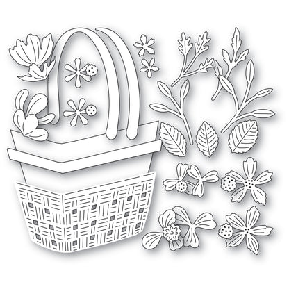Memory Box 94941 Woven Flower Basket Craft Die