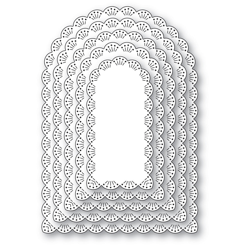 Memory Box 94967 Fan Stitch Scalloped Arch Frames Craft Die