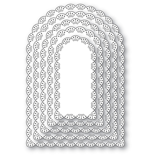 Memory Box 94967 Fan Stitch Scalloped Arch Frames Craft Die