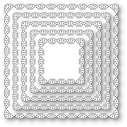 Memory Box 95008 Fan Stitch Scalloped Square Frames