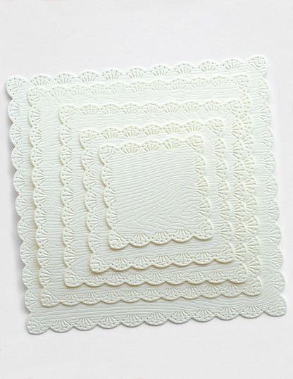 Memory Box 95008 Fan Stitch Scalloped Square Frames