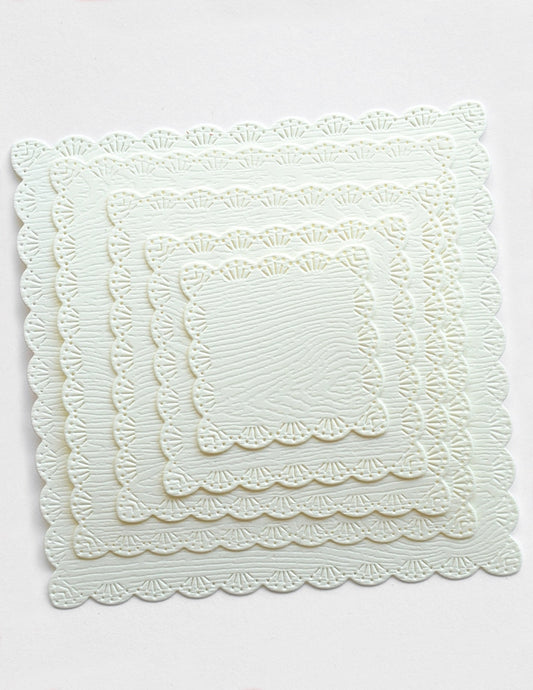 Memory Box 95008 Fan Stitch Scalloped Square Frames