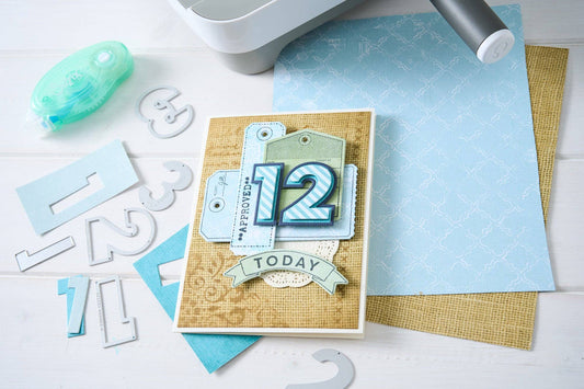 Sizzix Thinlits Die Set 20PK This or That 2 inch Numbers by 49 and Market
