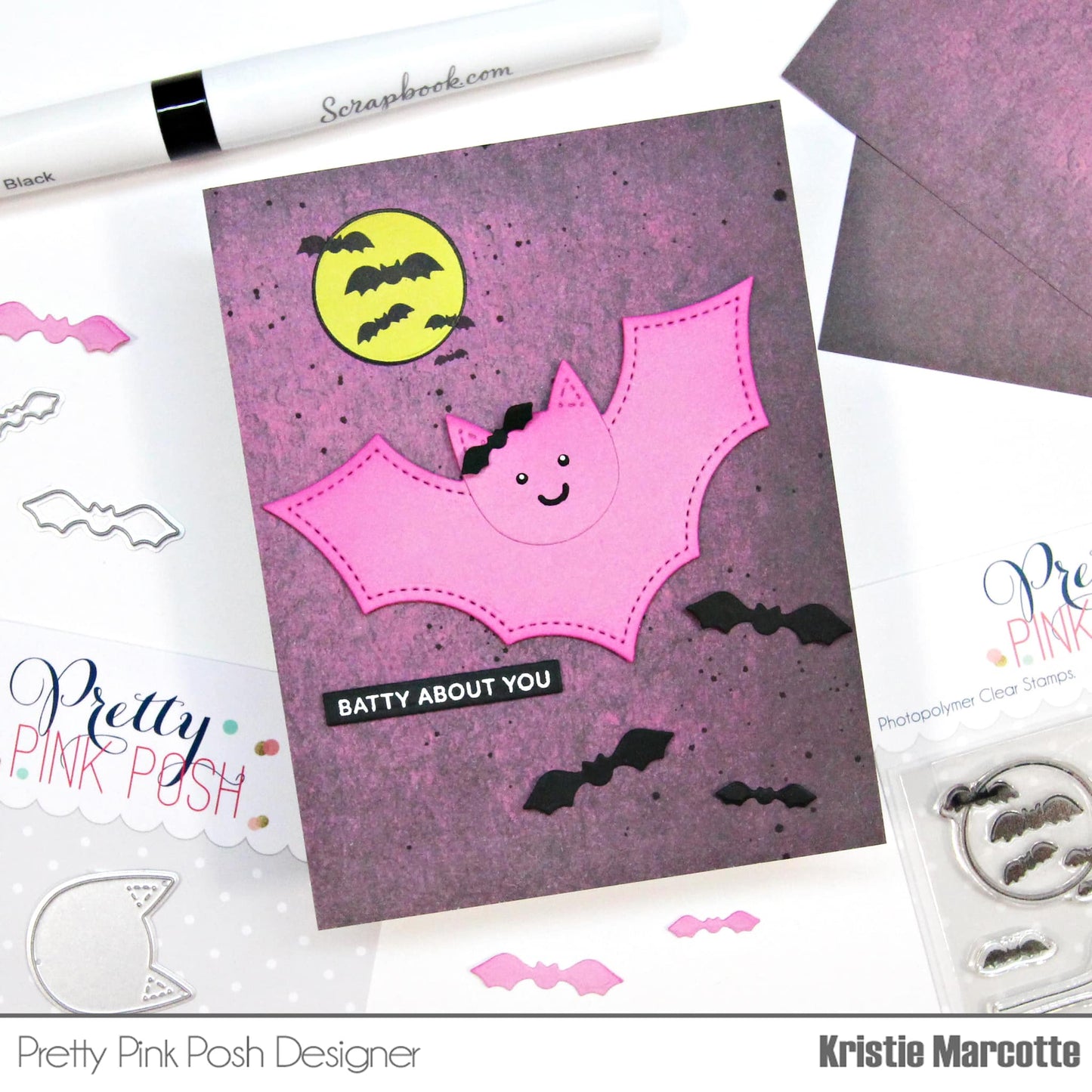 Pretty Pink Posh Bat Shaker Die