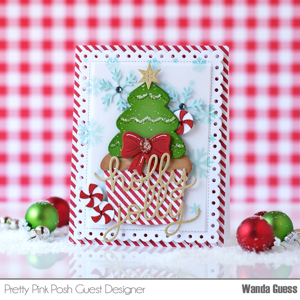 Pretty Pink Posh Holly Jolly Shadow Craft Die