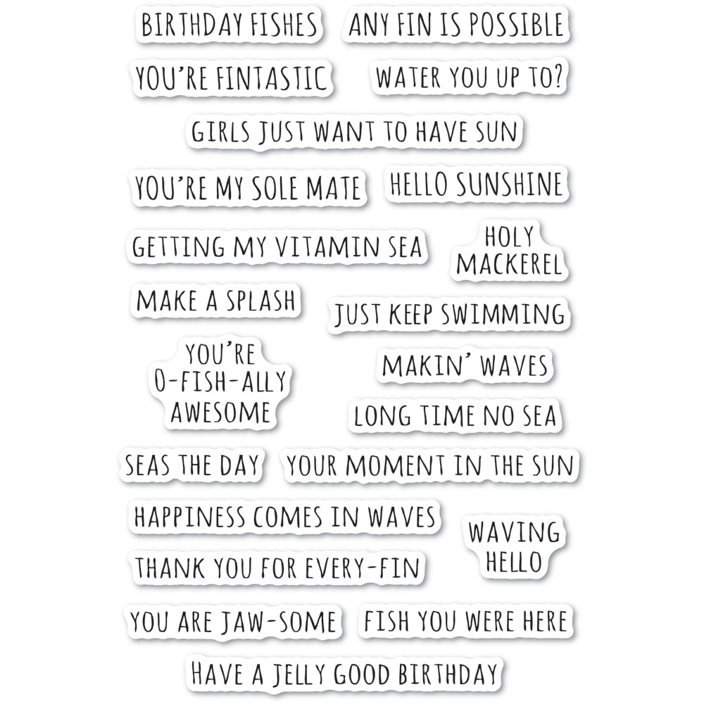 Poppystamps CL501 Whittle Sealife Sentiments clear stamp set