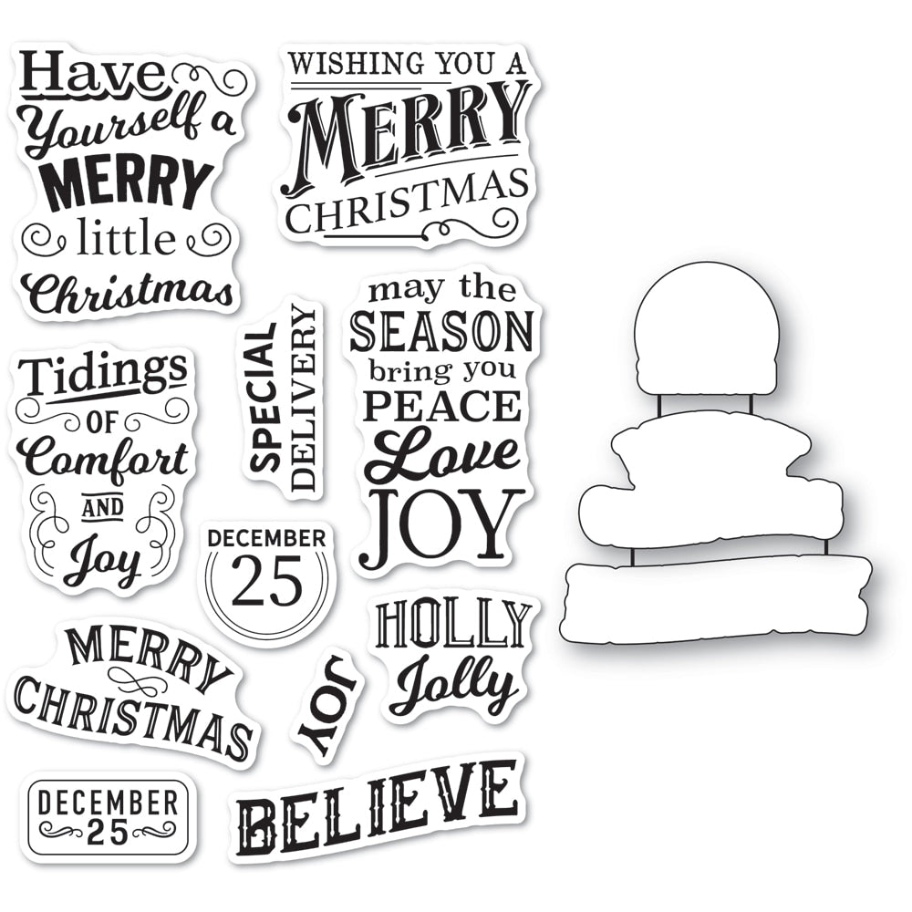 Memory Box CL5287D Be Merry clear stamp set