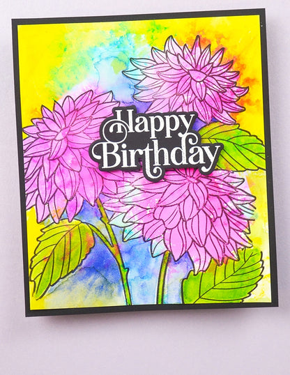 Memory Box CL5292D	Birthday Greetings clear stamp and die set